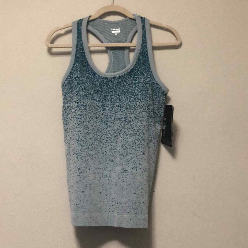 Hind Racerback‎ Tank Top Teal Varigated Print size L NWT